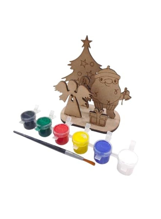 GreyArt DIY Christmas Wooden Painting Set for Kids - Easy to Assemble Christmas Craft Kit| Includes Paints & Brush | Holiday Art & Decoration Activity for Kids (Style-5) - Image 1